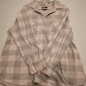 Member's Mark Favorite Plaid Button Down Shirt - White and Gray Size XL